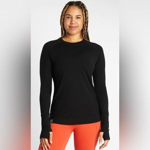 Oiselle wazzie wool black long sleeve size 4